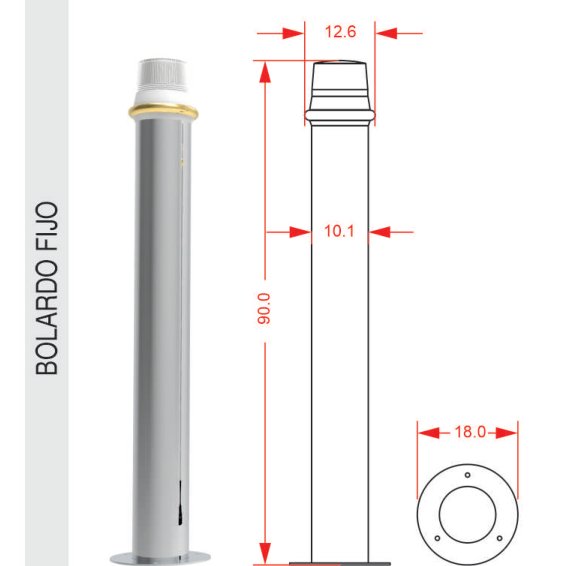 Bolardo Kira Inox - Vista 4