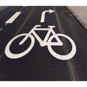 Ciclovía con flecha