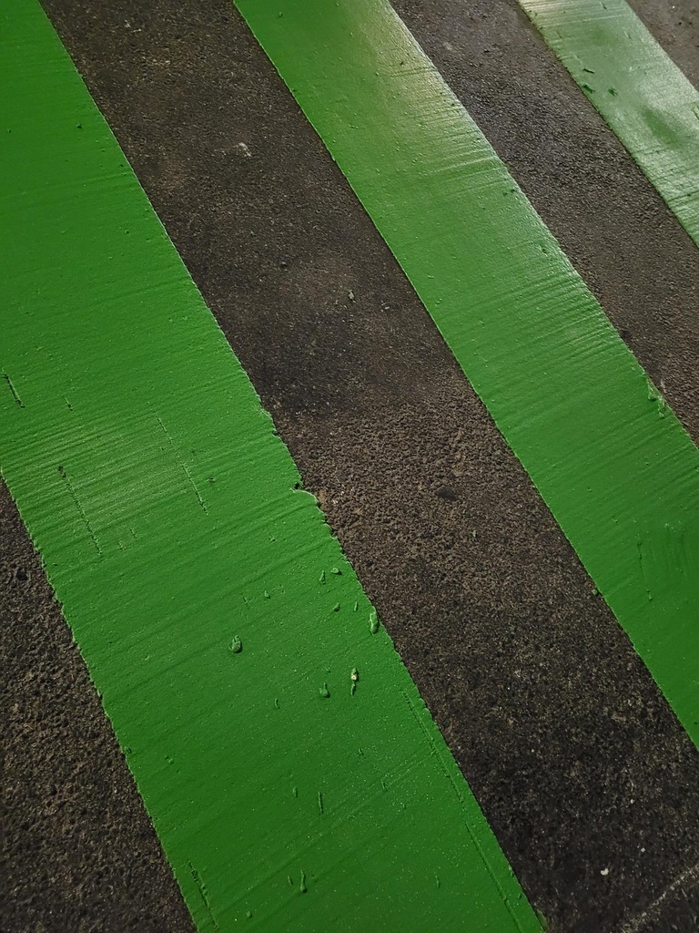 Termoplástica verde aplicada en ciclovía sobre asfalto