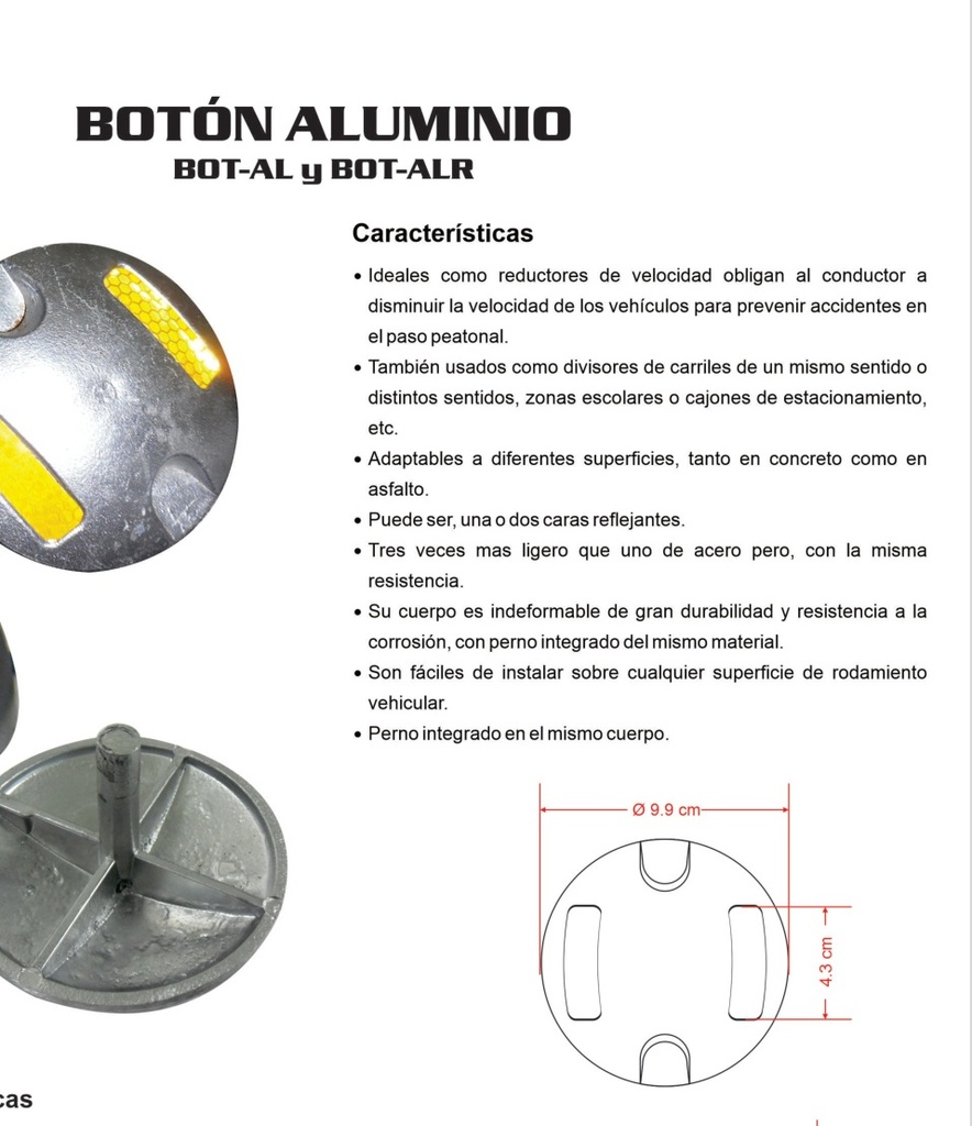BOTON ALUMINIO DOS CARAS CAT. BOT-ALR