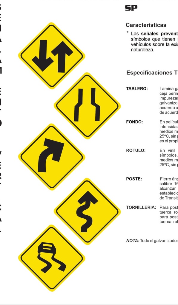 SEÑAL PREVENTIVA (INGENIERIA, ANGULAR, CAL 16, CON ANTIGRAFITI, CIUDAD, 61 X 61 CM)