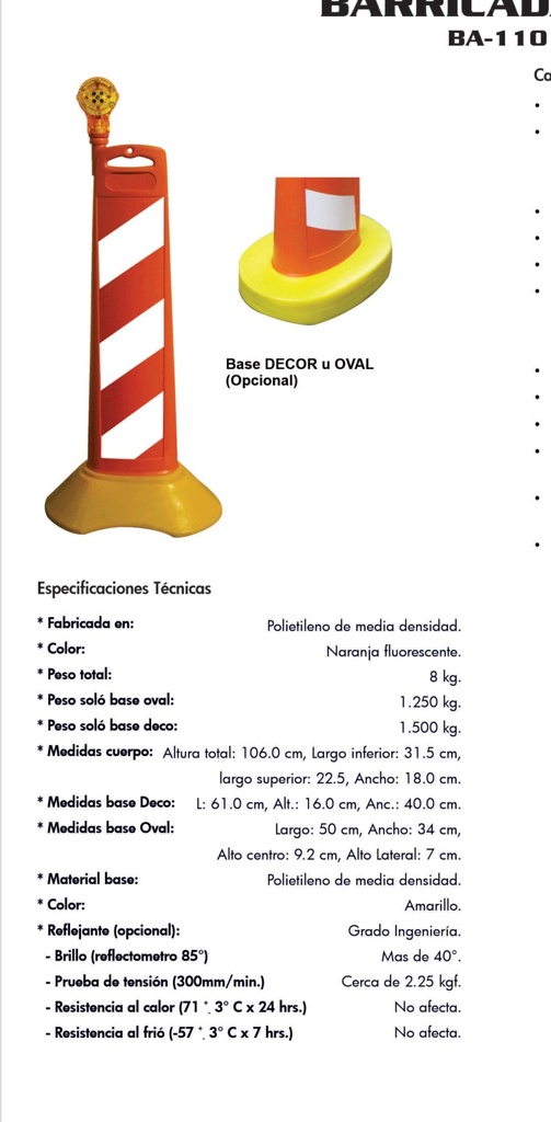 [BARRICADA 110 OVAL] BARRICADA 110 OVAL