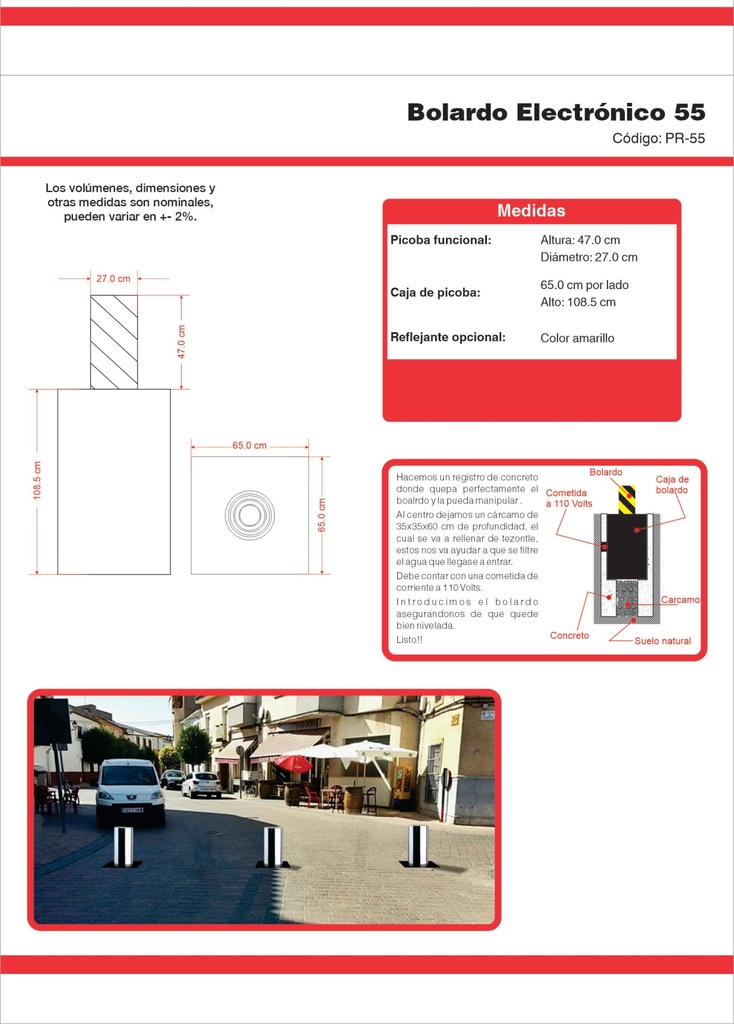 Bolardo Electrónico 55