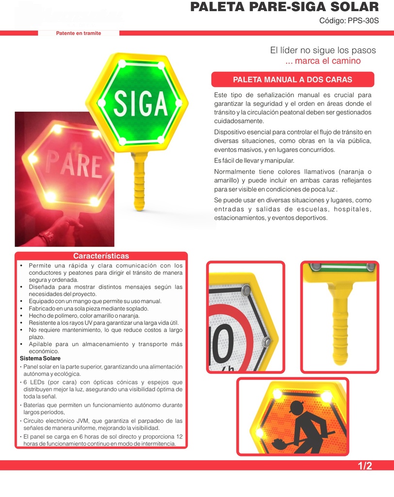 PALETA PARE SIGA SOLAR (PPS 30S)