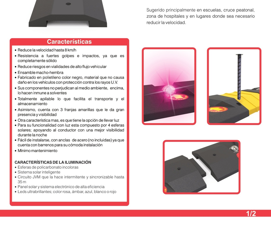 [TOPE-REDU] Tope Reductor de Velocidad con Esferas Solar