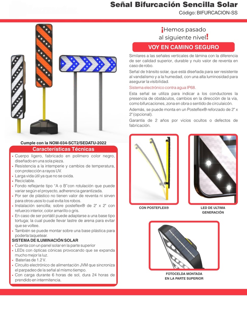 Senal Bifurcacion Sencilla Solar ES