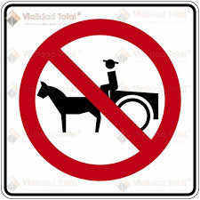 SEÑAL SR-28 (PROHIBIDA LA CIRCULACIÓN DE VEHÍCULOS 
DE TRACCIÓN ANIMAL)