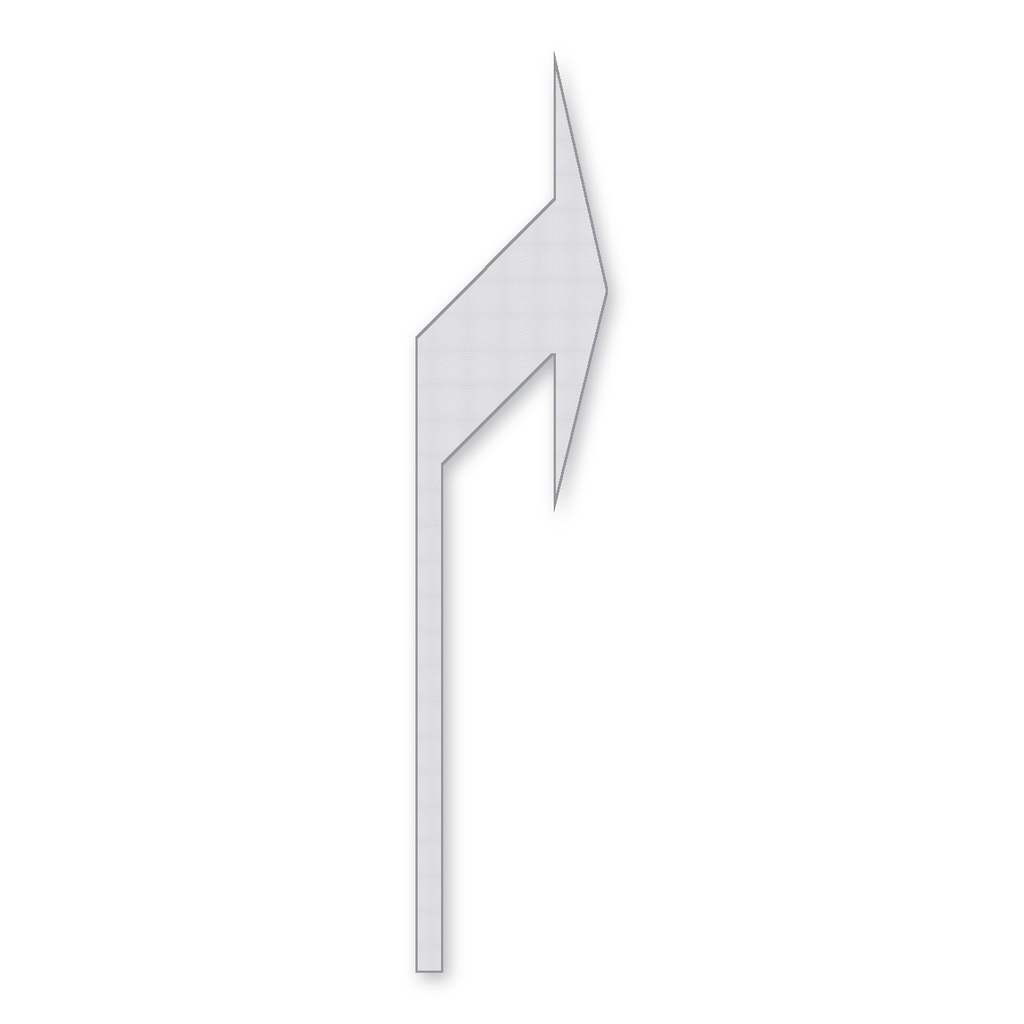 [F2-STMK-D-B] Flecha de Viraje Preformada de 5.00 m — Derecha · Cinta 3M Stamark 380AW (Blanco)