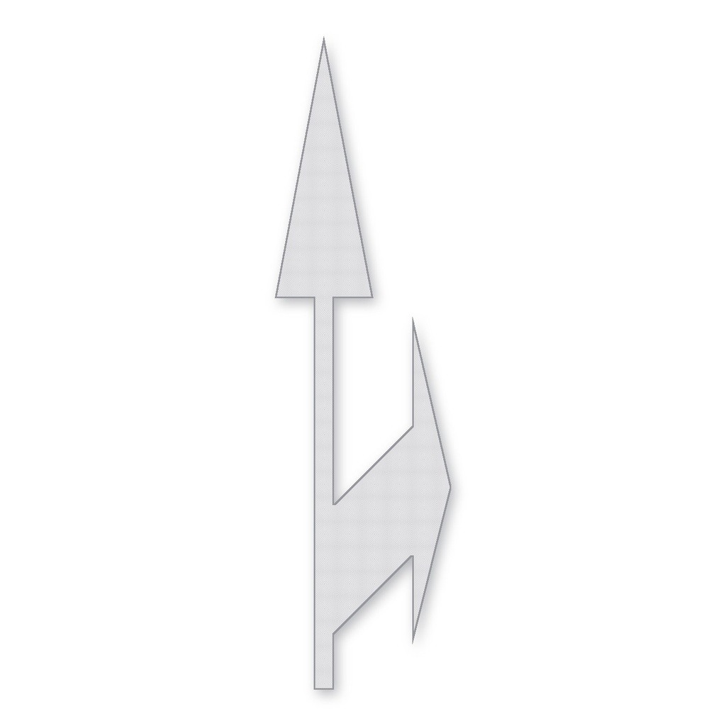 [F3-STMK-D-B] Flecha Recta y de Viraje Preformada de 5.00 m — Derecha · Cinta 3M Stamark 380AW (Blanco)