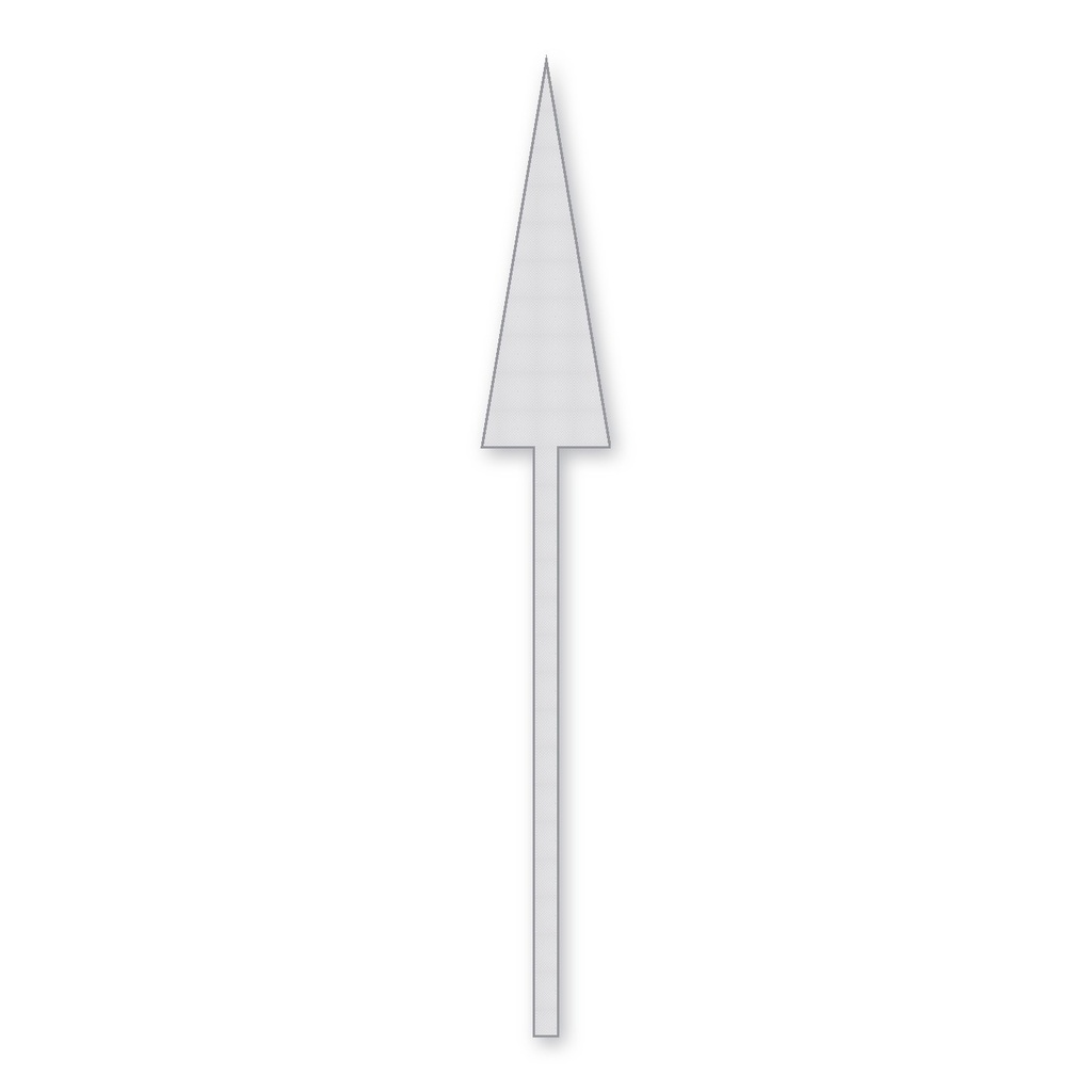 [F4-STMK-B] Flecha Recta Preformada de 7.50 m · Cinta 3M Stamark 380AW (Blanco)