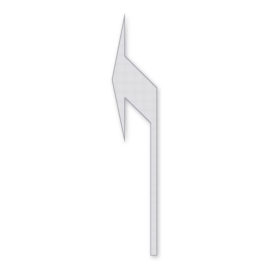 [F5-STMK-I-B] Flecha de Viraje Preformada de 7.50 m — Izquierda · Cinta 3M Stamark 380AW (Blanco)