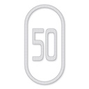 Símbolo de Velocidad Preformado 2.00 × 4.00 m (vías hasta 50 km/h) · Cinta 3M Stamark 380AW