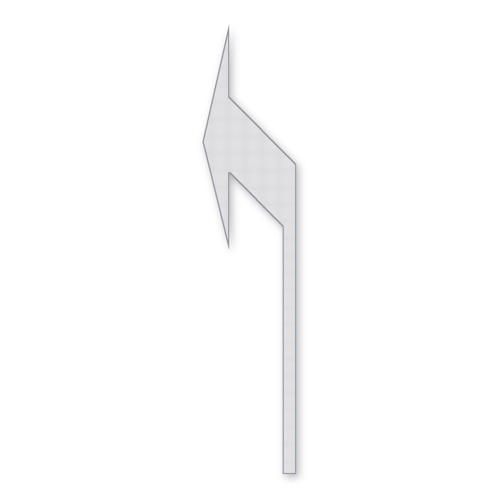 [F2-STMK-I-B] Flecha de Viraje Preformada de 5.00 m — Izquierda · Cinta 3M Stamark 380AW (Blanco)