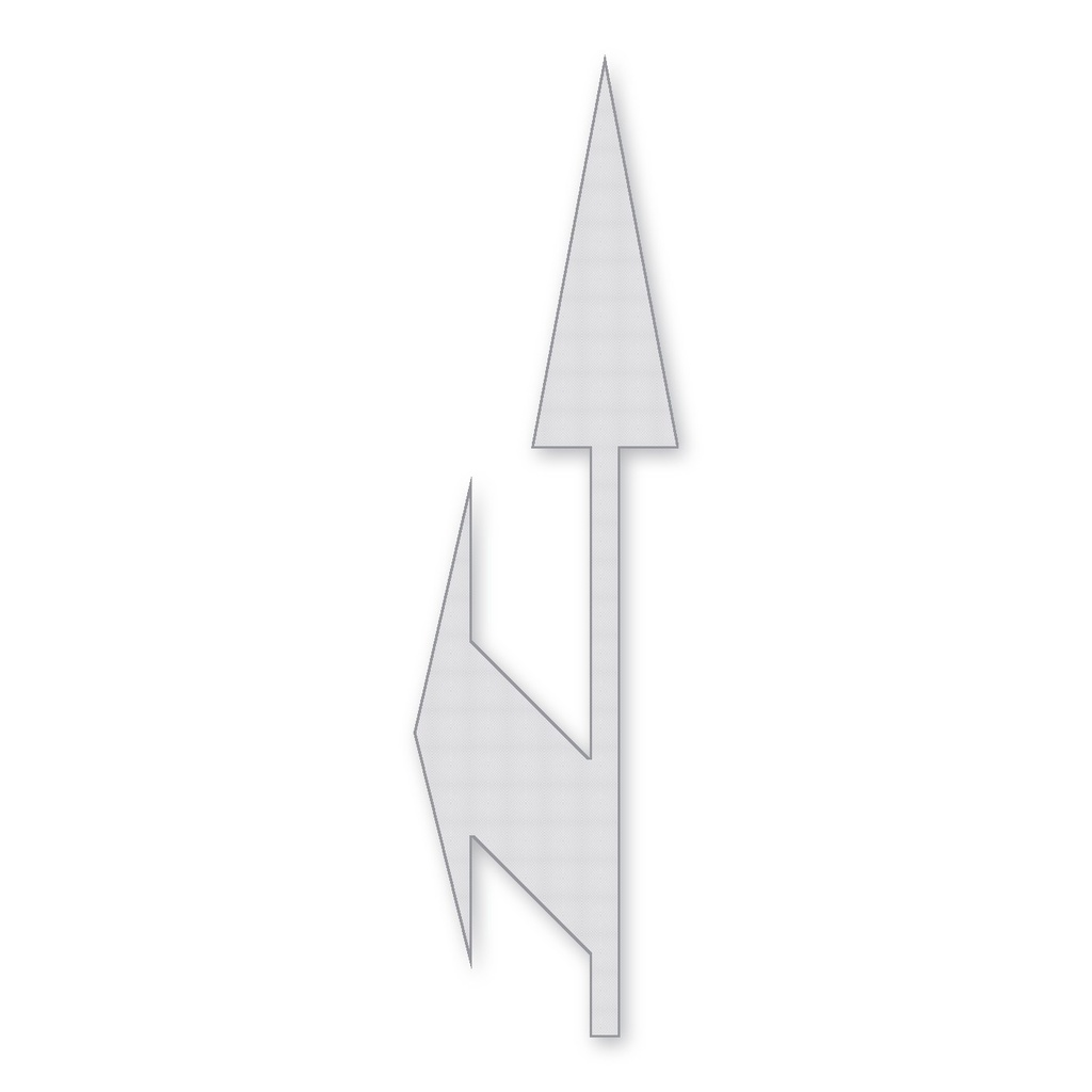 [F3-STMK-I-B] Flecha Recta y de Viraje Preformada de 5.00 m — Izquierda · Cinta 3M Stamark 380AW (Blanco)