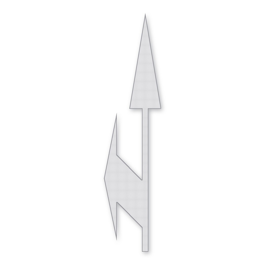 [F6-STMK-I-B] Flecha Recta y de Viraje Preformada de 7.50 m — Izquierda · Cinta 3M Stamark 380AW (Blanco)