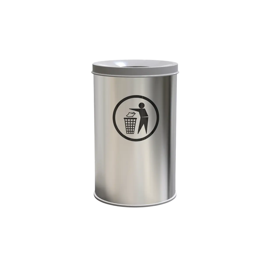 Basurero Circular Acero Inox