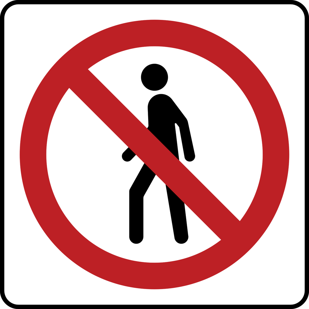 Señal SR-31 Prohibida la Circulación de Peatones (Ingeniería, PTR, 61 X 61 CM)