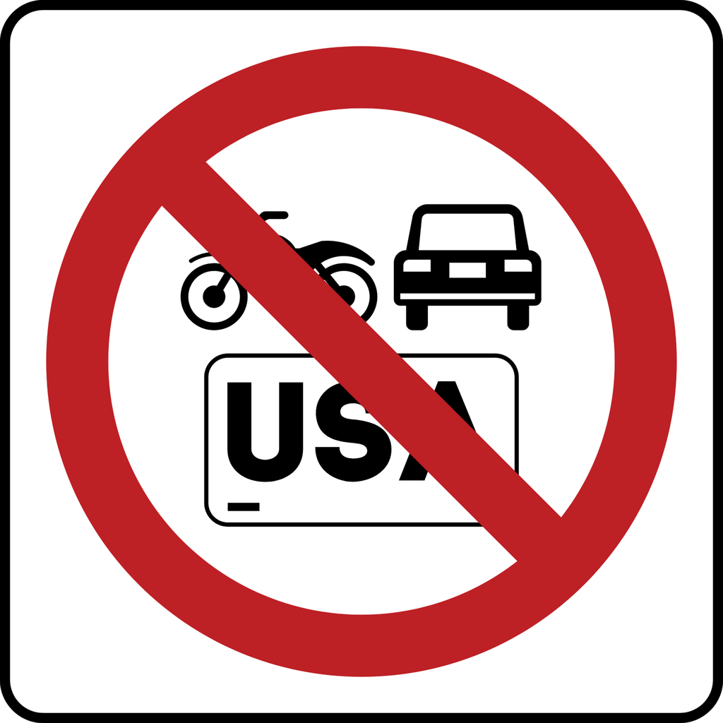 Señal SR-36 Prohibido el Paso a Vehículos sin Permiso de Internación