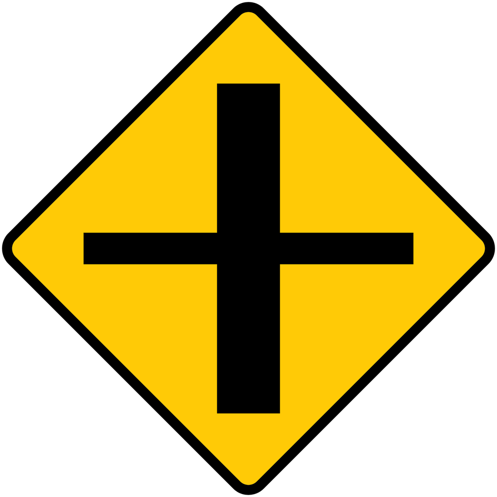 Señal SP-11 Intersección a nivel (Ingeniería, PTR, 61 X 61 CM)