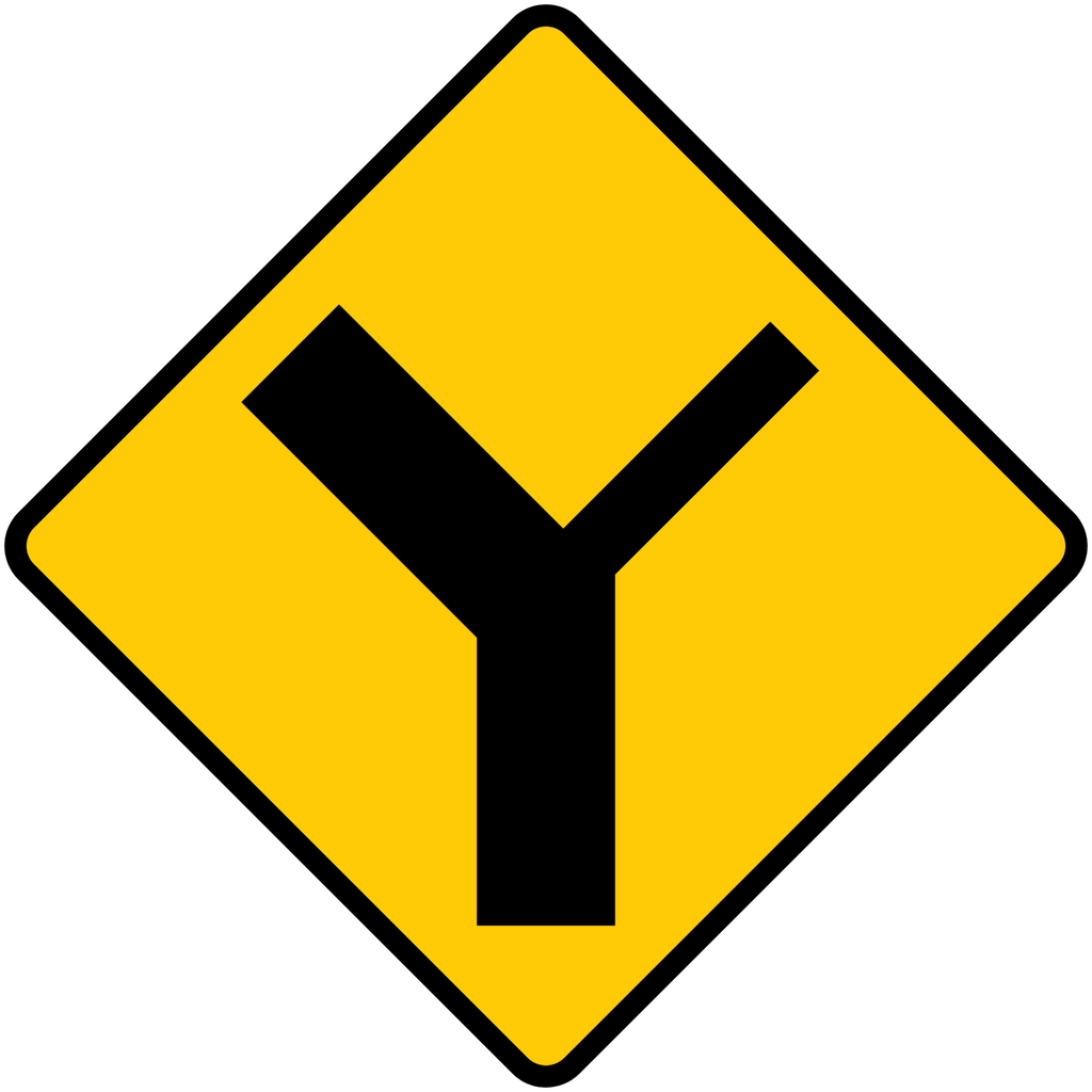 Señal SP-15 Intersección en Y (Ingeniería, PTR, 61 X 61 CM)