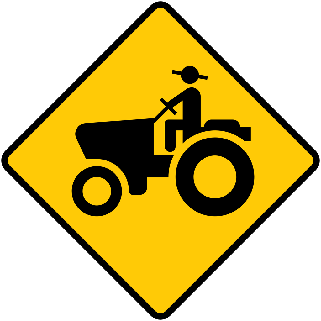 Señal SP-36 Vehículos agrícolas (Ingeniería, PTR, 61 X 61 CM)