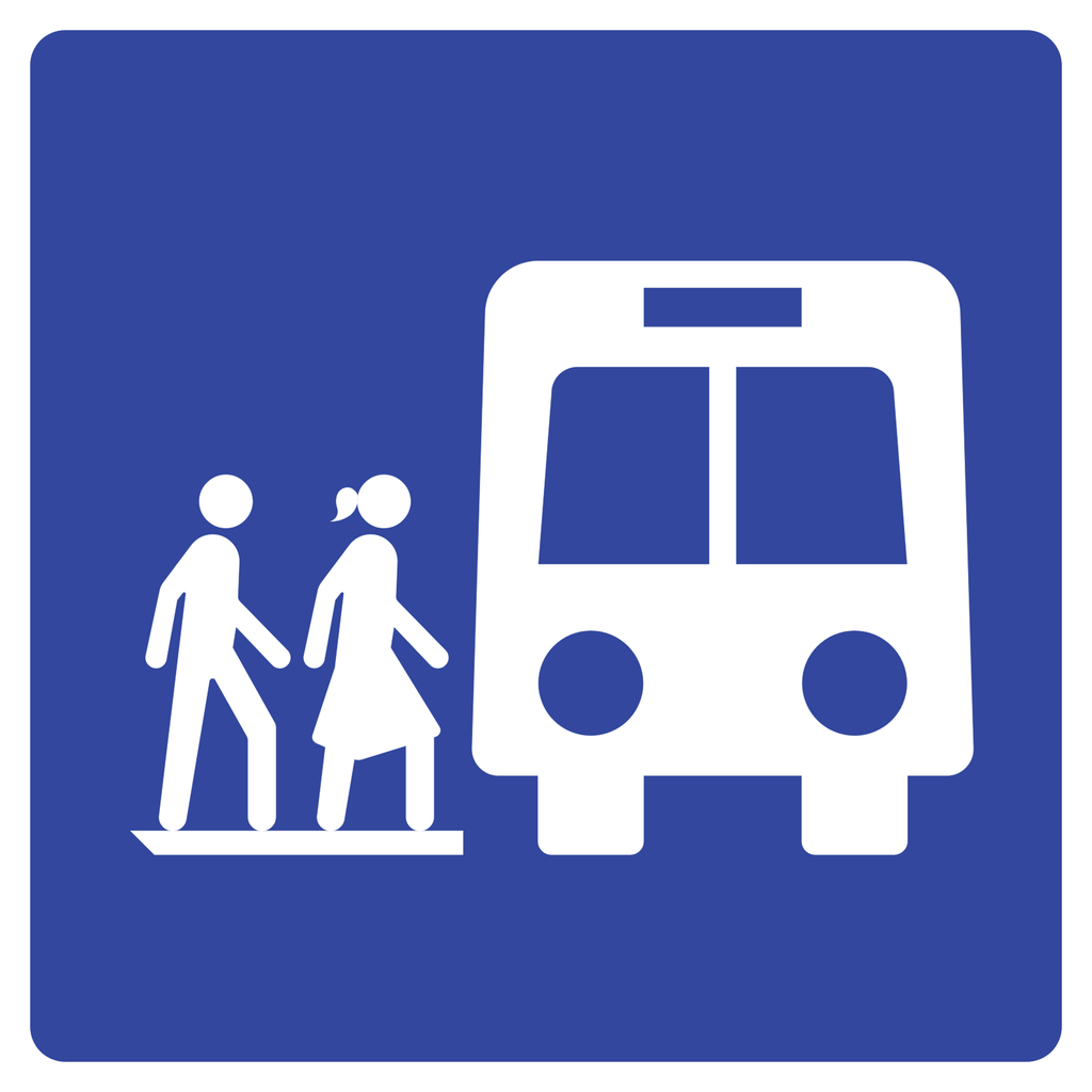 Señal SIS-19 Parada de autobús (Ingeniería, PTR, 61 X 61 CM)