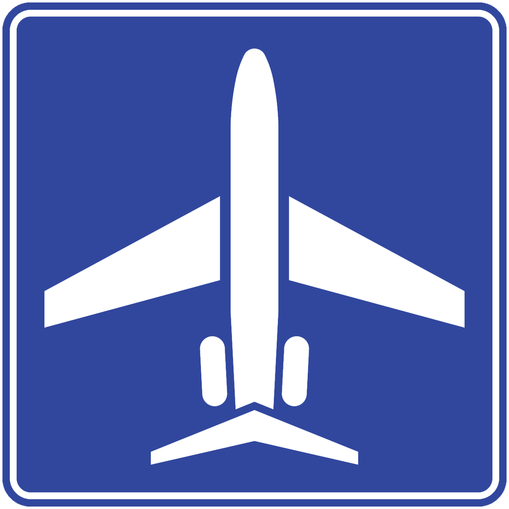 Señal SIS-29 Aeropuerto mediano alcance (Ingeniería, PTR, 61 X 61 CM)