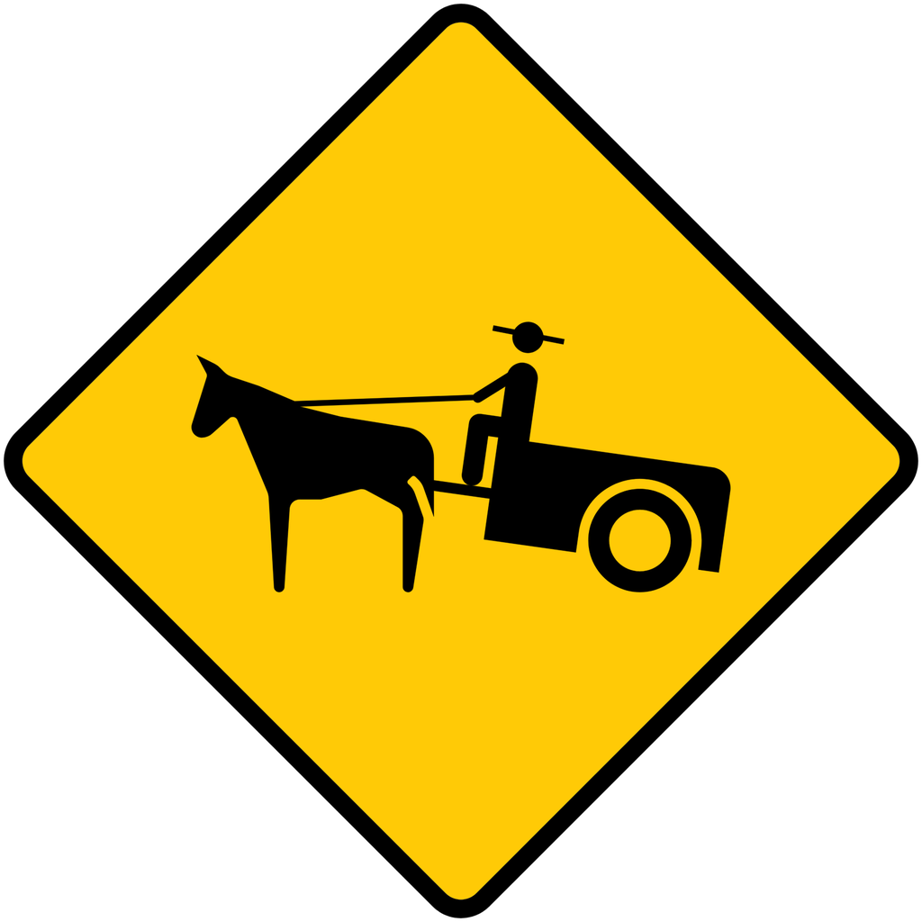 Señal SP-51 Vehículos de tracción animal (Ingeniería, PTR, 61 X 61 CM)