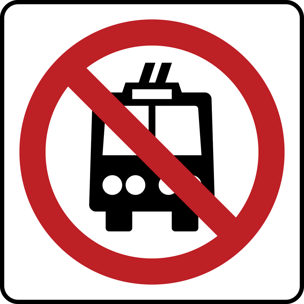 Señal SR-32A4 Prohibido Tránsito de Transporte Público de Pasajeros (Ingeniería, PTR, 61 X 61 CM)