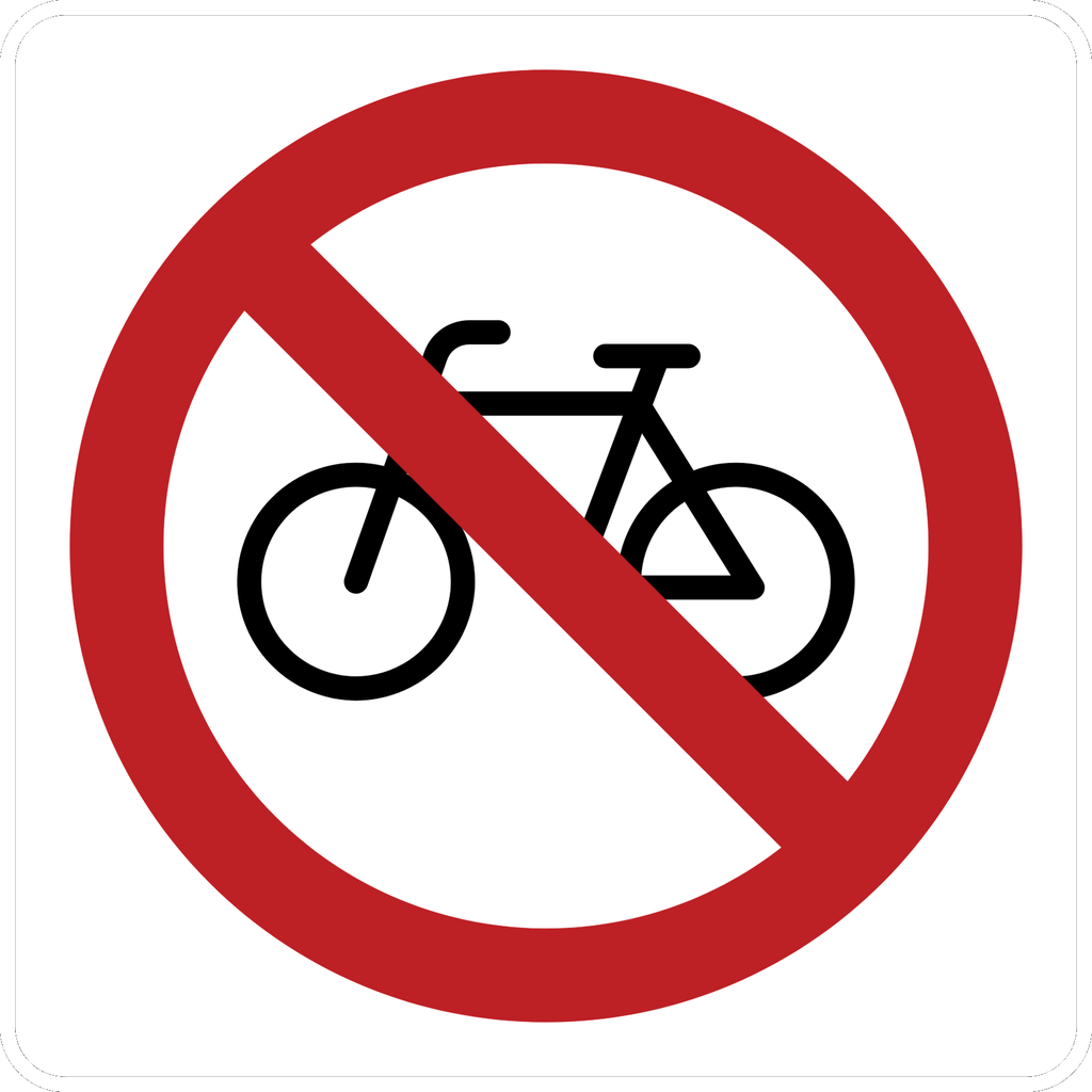 Señal SR-30A Prohibida la Circulación de Bicicletas (Ingeniería, PTR, 61 X 61 CM)