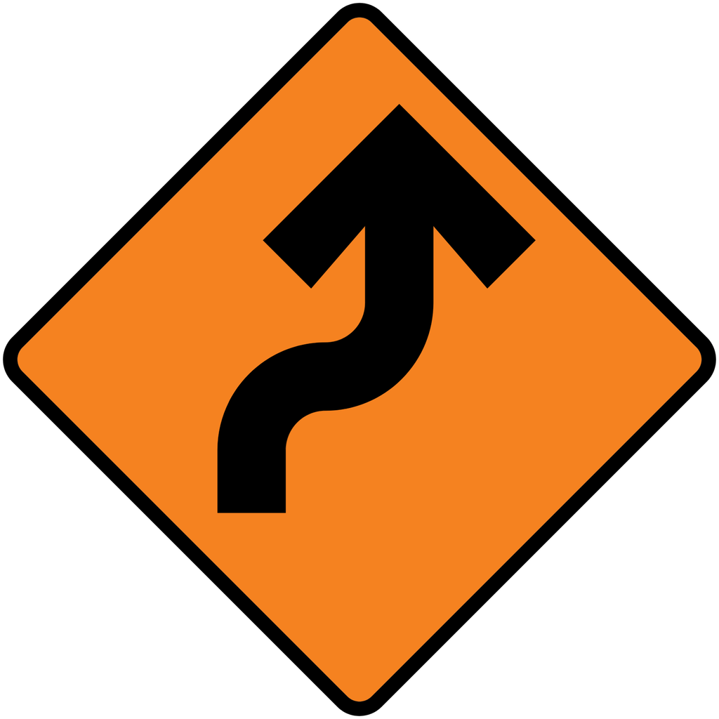 Señal SPP-8 Curva inversa (Ingeniería, PTR, 61 X 61 CM)