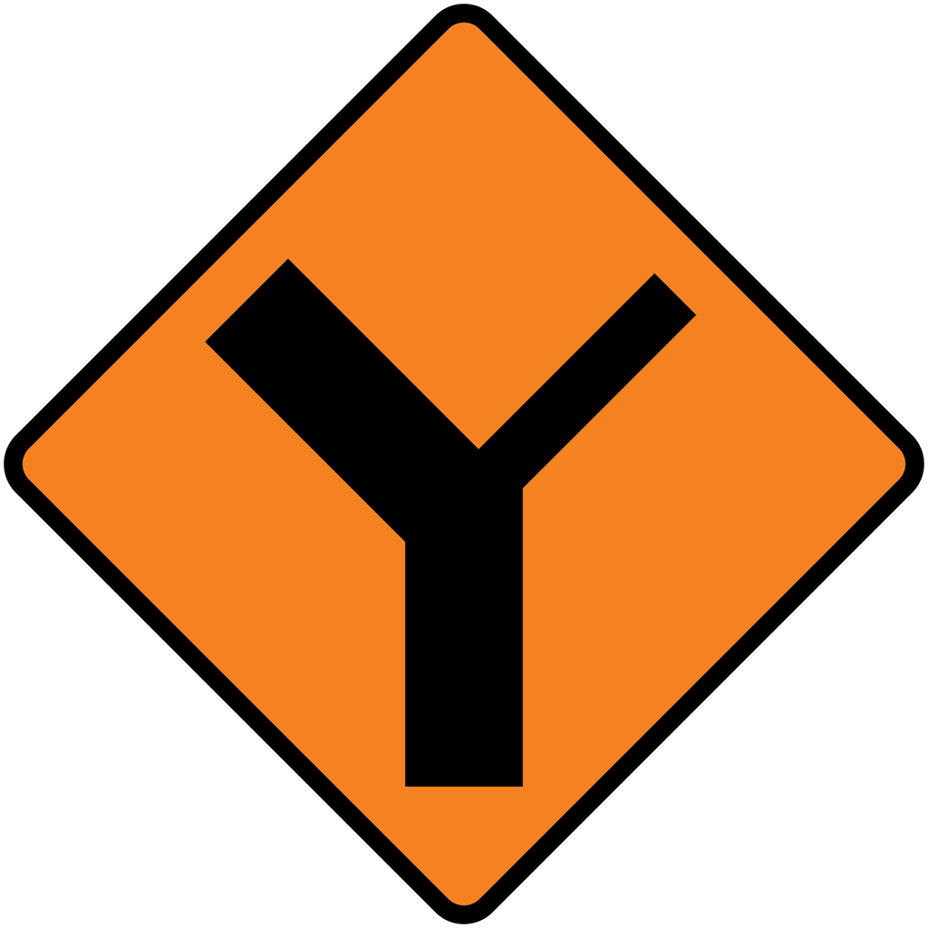 Señal SPP-15 Intersección en Y (Ingeniería, PTR, 61 X 61 CM)