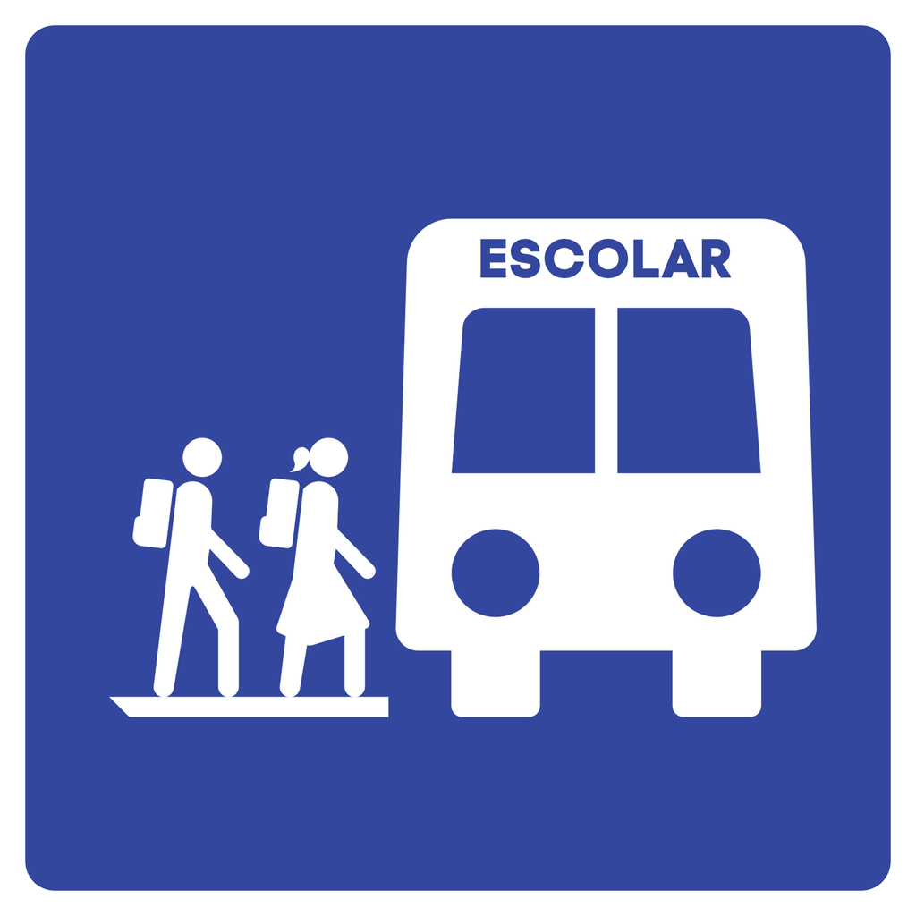 Señal SIS-19A Parada de autobús escolar (Ingeniería, PTR, 61 X 61 CM)