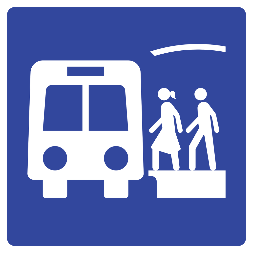 Señal SIS-19C Estación de autobús (Ingeniería, PTR, 61 X 61 CM)