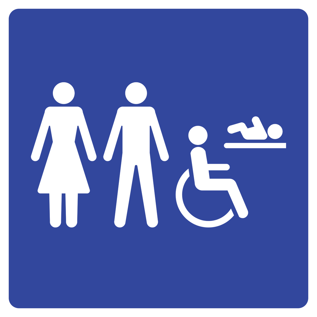 Señal SIS-23A Sanitario accesible familiar (Ingeniería, PTR, 61 X 61 CM)