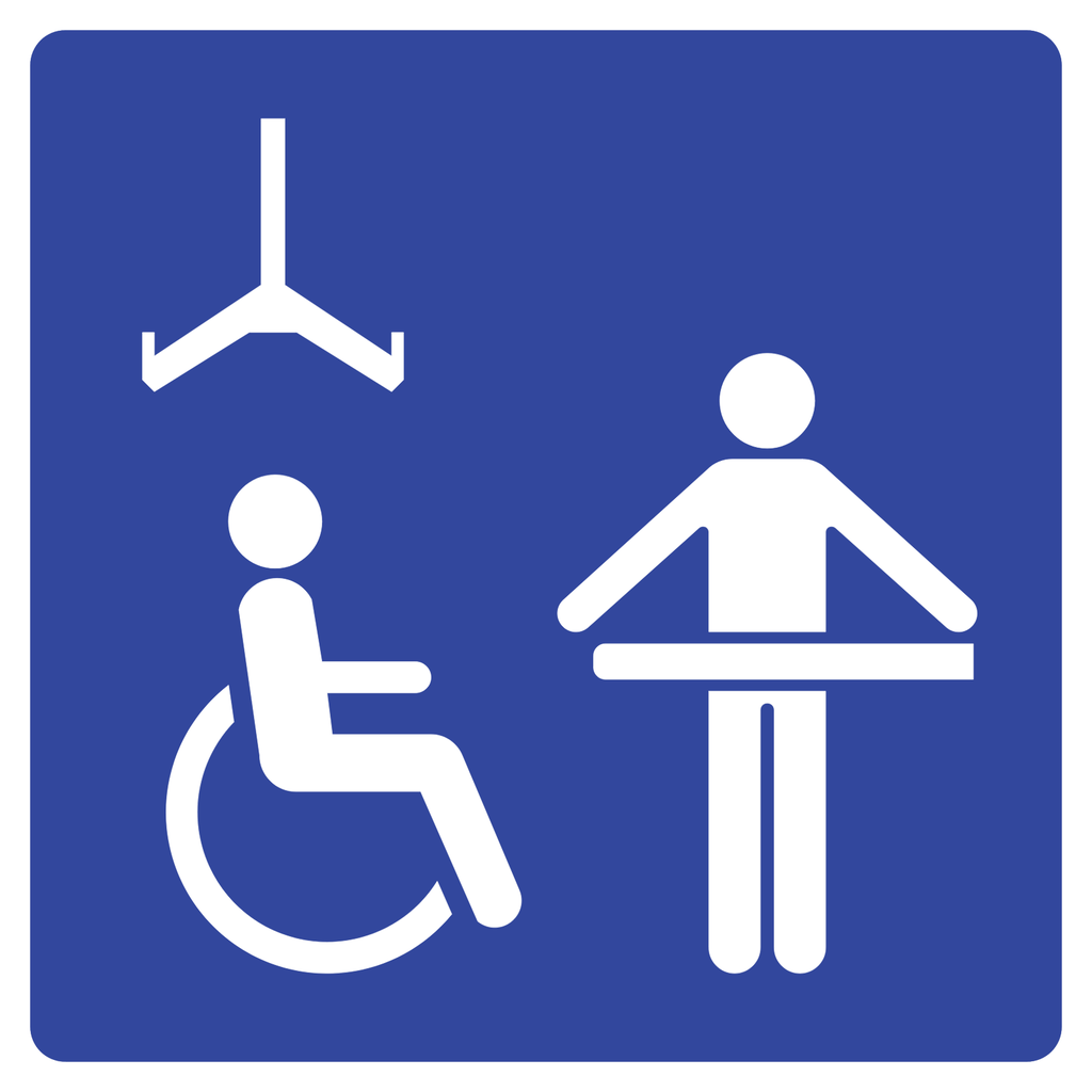 Señal SIS-23B Sanitario tipo cambiador inclusivo (Ingeniería, PTR, 61 X 61 CM)