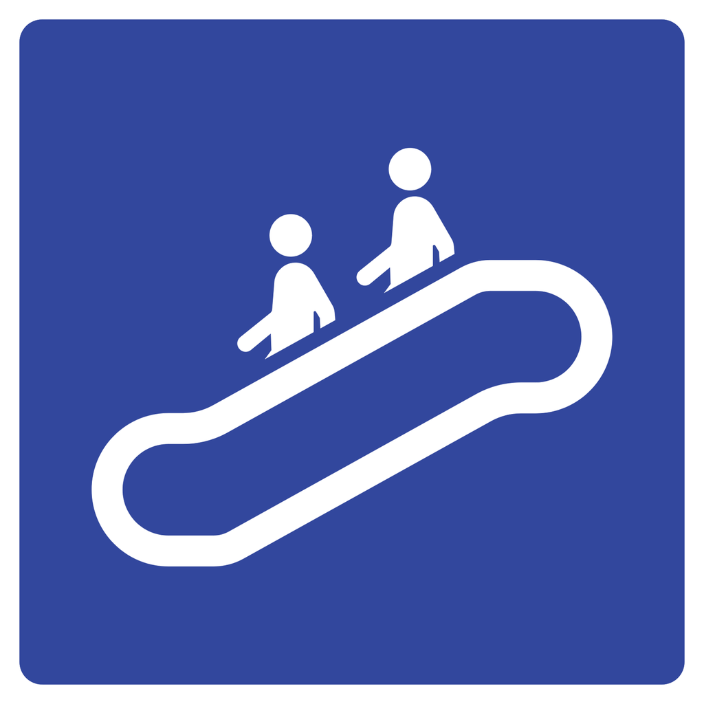 Señal SIS-43A Escaleras eléctricas (Ingeniería, PTR, 61 X 61 CM)