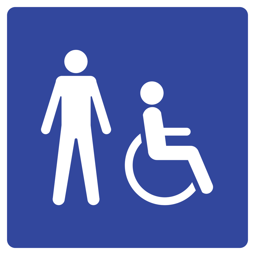 Señal SIS-56A Sanitario accesible para hombres (Ingeniería, PTR, 61 X 61 CM)
