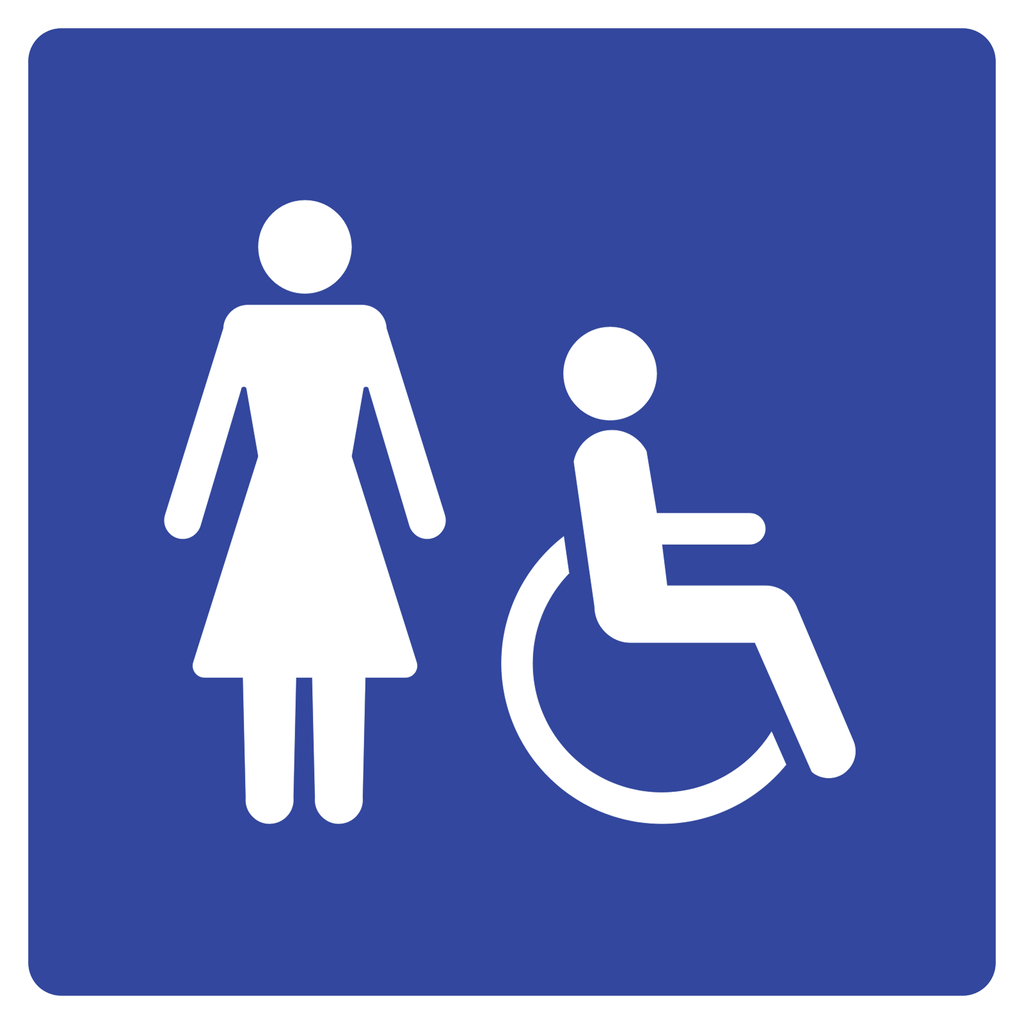 Señal SIS-57A Sanitario accesible para mujeres (Ingeniería, PTR, 61 X 61 CM)