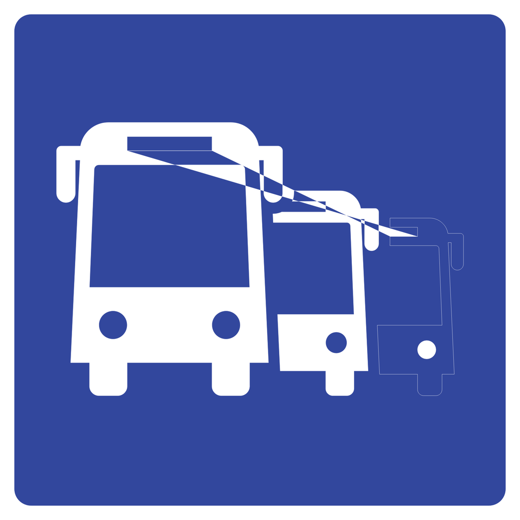 Señal SIS-61A Terminal de autobuses foráneos (Ingeniería, PTR, 61 X 61 CM)