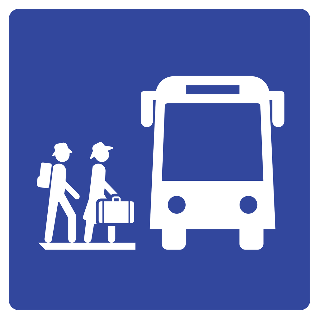 Señal SIS-61B Parada de autobuses foráneos (Ingeniería, PTR, 61 X 61 CM)