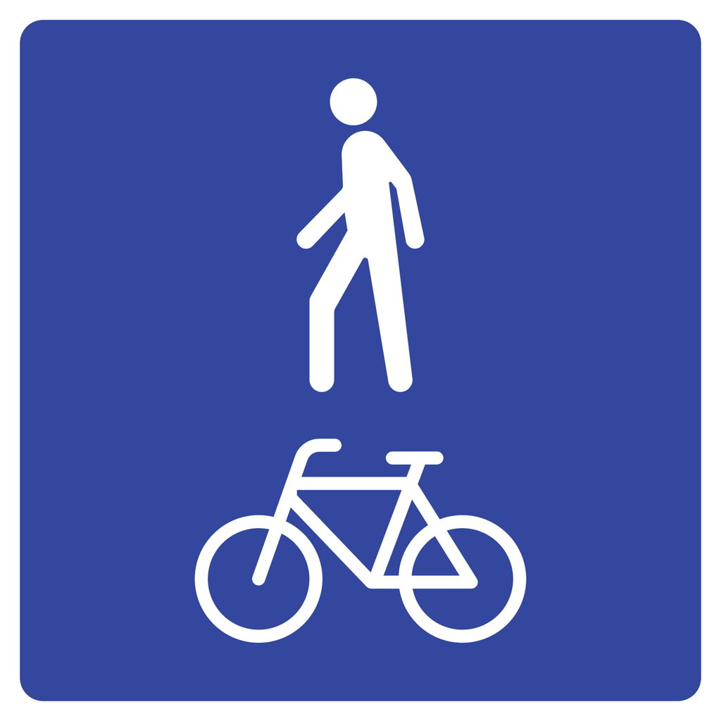 Señal SIS-83 Vía Peatonal y Ciclista Compartida (Ingeniería, PTR, 61 X 61 CM)