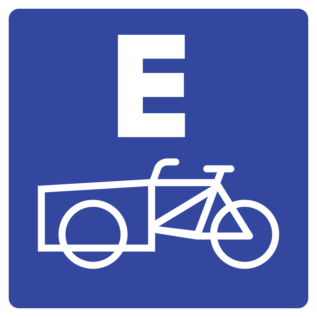 Señal SIS-8C Estacionamiento para bicicletas de carga (Ingeniería, PTR, 61 X 61 CM)