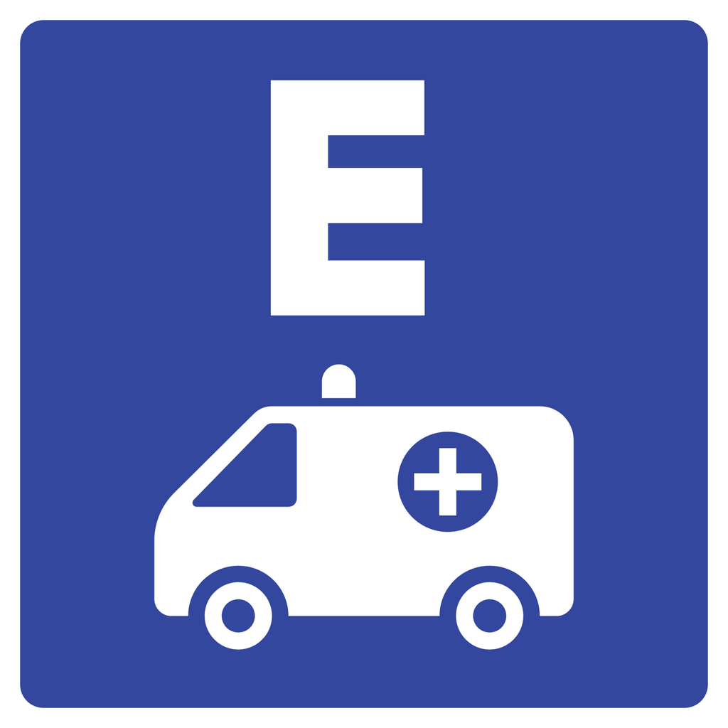 Señal SIS-8D Estacionamiento para ambulancias (Ingeniería, PTR, 61 X 61 CM)