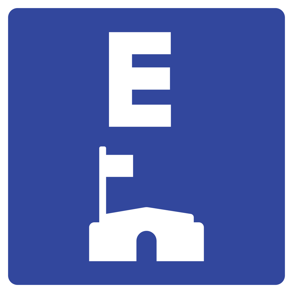 Señal SIS-8H Estacionamiento de embajada (Ingeniería, PTR, 61 X 61 CM)