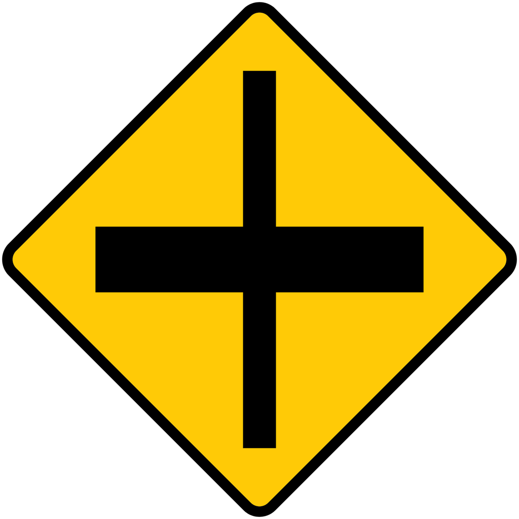 Señal SP-11B Intersección a nivel (Ingeniería, PTR, 61 X 61 CM)