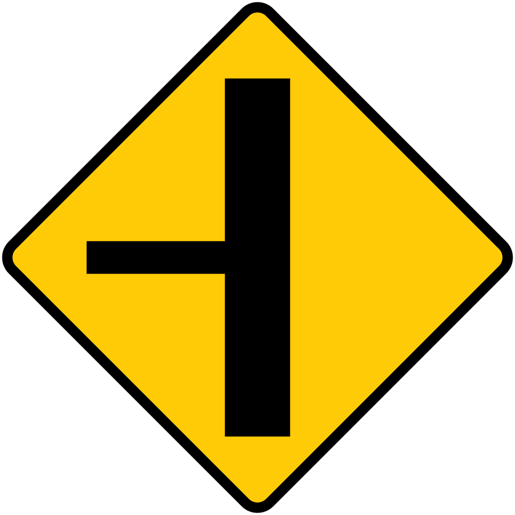 Señal SP-12A Intersección en T (Ingeniería, PTR, 61 X 61 CM)