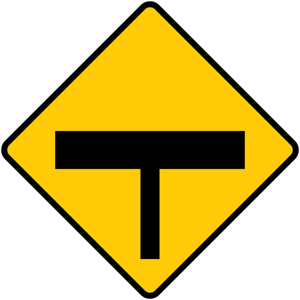 Señal SP-12B Intersección en T (Ingeniería, PTR, 61 X 61 CM)