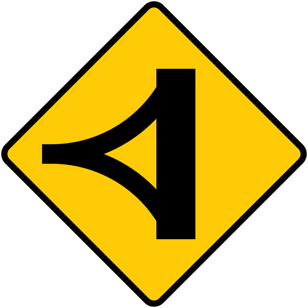 Señal SP-13A Intersección en delta (Ingeniería, PTR, 61 X 61 CM)