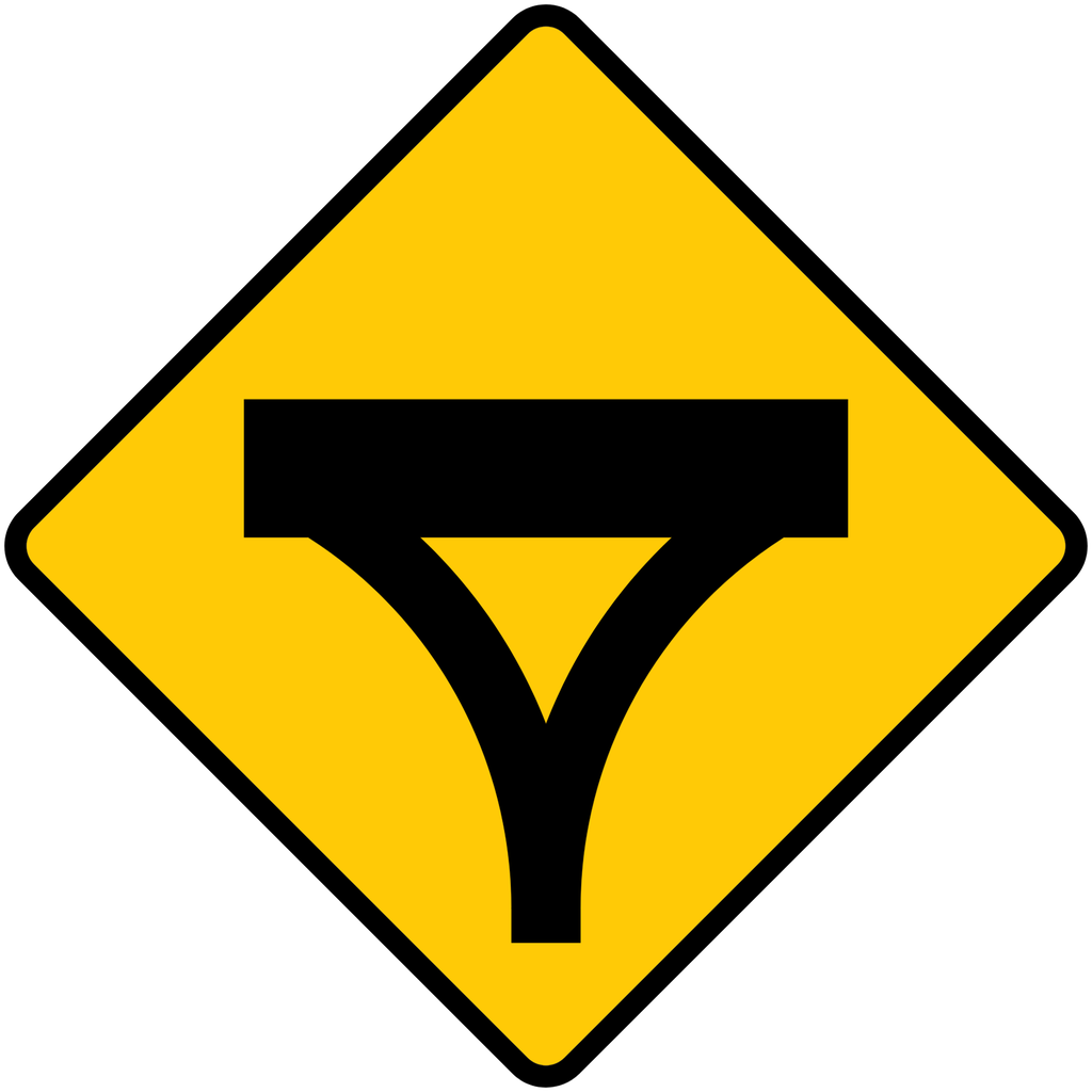 Señal SP-13B Intersección en delta (Ingeniería, PTR, 61 X 61 CM)